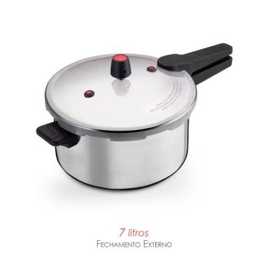 Imagem de Panela De Pressão Alumínio Polida 7L Com Fechamento Externo