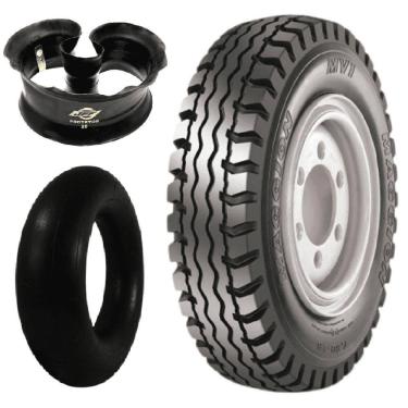Imagem de Kit Pneu Empilhadeira Paleteira 600-9 Mvi 10l Maggion + Camara + Protetor