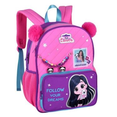 Imagem de Mochila Luluca Costas Meninas Pandinhas Infantil - Clio Style, Rosa