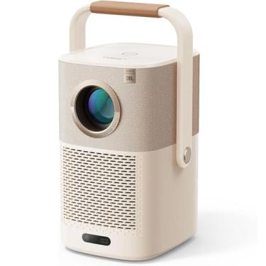 Imagem de [Som da JBL e Google TV embutido] Yaber T2 Plus GTV projetor externo – Projetor inteligente com WiFi 6 e Bluetooth, projetor portátil de filme nativo 1080p para ambientes internos e externos (bateria