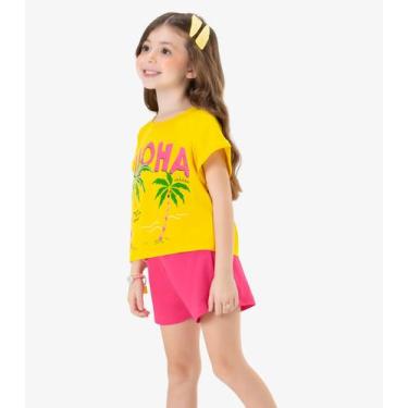 Imagem de Conjunto Infantil Feminino Aloha Rovi Kids Amarelo, Amarelo, 8