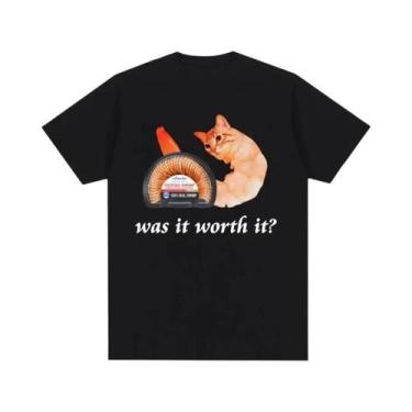 Imagem de Camiseta Feminina Engraçada Com Estampa De Gato Maldito I Eat Cement, 