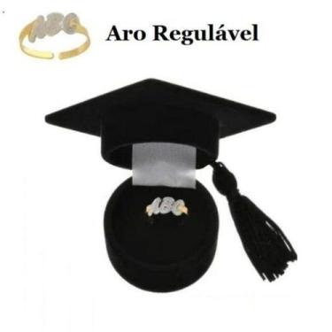 Imagem de Anel ABC regulável infantil banhado a ouro 18k - Jhulias Joias e Semi 