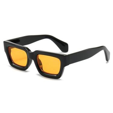 Imagem de Óculos de Sol Pequenos com Lentes Degradê em Cores Doces, Proteção UV400, para Homens e Mulheres, Ideais para Esportes ao Ar Livre, Corrida e Ciclismo, nas Cores Preto e Amarelo.