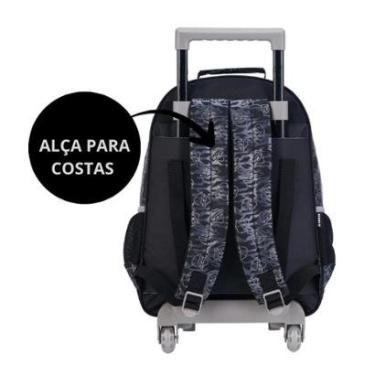 Imagem de Kit Mochila Com Carrinho Futebol com Rodas com Lancheira e Estojo Santos-Unissex