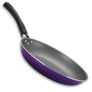 Imagem de Frigideira Francesa 22 cm Antiaderente Premium Roxa Cabo Ergonômico em Baquelite 6 Camadas de Revestimento Teflon