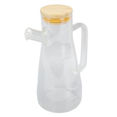 Imagem de Cryfokt Garrafa Alta do Distribuidor de óleo de Vidro de Borosilicato Com Saída Estável para a Cozinha, Distribuidor Claro do Galheteiro Vinagre da Escala para Cozinhar Em Casa (650ML)