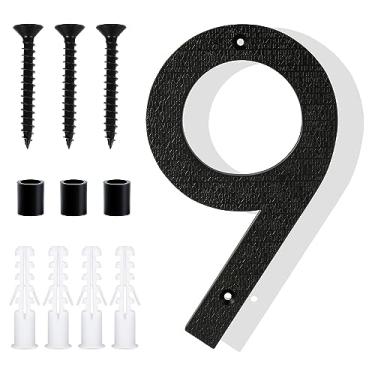 Imagem de Números grandes pretos flutuantes para casa, 20 cm - números de endereço modernos de montagem fácil para caixa de correio e exterior (número 9)