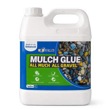 Imagem de Cola de cobertura morta 1GA, cola de cobertura morta para paisagismo, cola de rocha para seixos, madeira e casca, cascalho de ervilha, secagem rápida, sem necessidade de diluição, pasta de cascalho