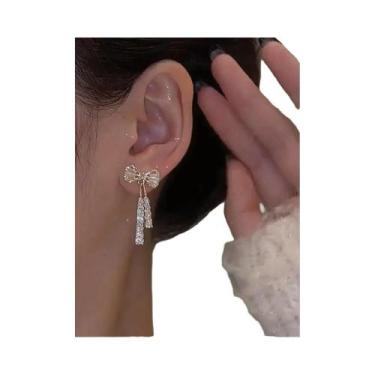 Imagem de Brincos De Cristal Acrílico Com Laço De Zircônia Para Mulheres, Joias 