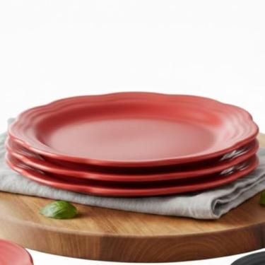 Imagem de PRATO FLOR RASO:2 Unidades Elegância e Versatilidade para Sua Mesa Posta (VERMELHO)