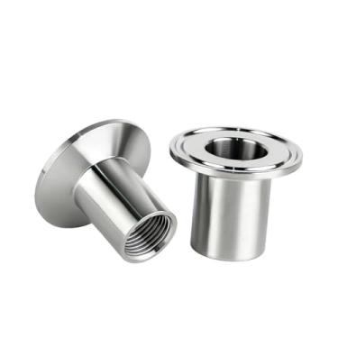 Imagem de 1 peça 1/5.1 cm 3/10.2 cm 2.5 cm 1-1/10.2 cm 5.1 cm encaixe de tubo de virola roscada fêmea SS304 aço inoxidável adaptador de braçadeira tripla Homebrew (DN80 Ferrule106mm)