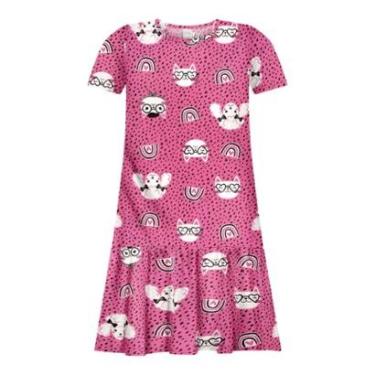 Imagem de Vestido Infantil Menina Cats Rosa Alakazoo-Feminino