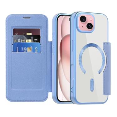 Imagem de Asuwish Capa de telefone para iPhone 15 Plus 17.0 cm capa carteira magnética com protetor de tela de vidro temperado flip porta-cartão de crédito bloqueio RFID acessórios para celular i Phone15 15+