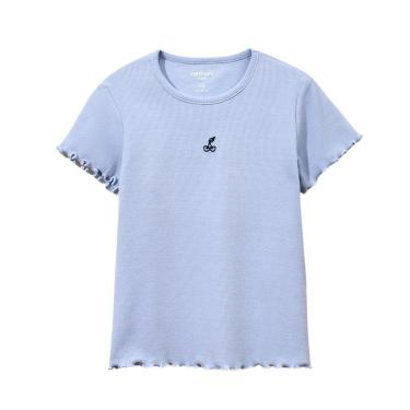 Imagem de Blusa Infantil Hering em Ribana Azul Claro-Feminino