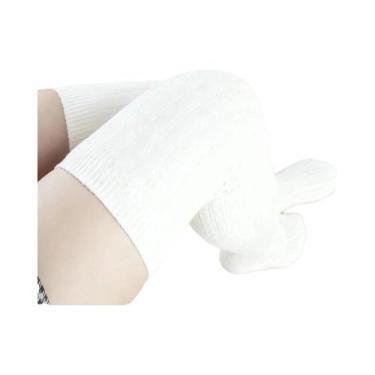 Imagem de Meias Longas Listradas Femininas Quentes Acima Do Joelho, Meias De Alg