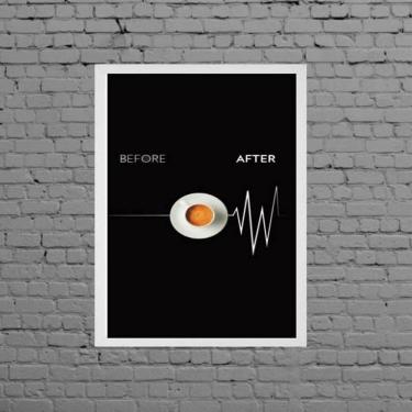 Imagem de Quadro Decorativo Café Sinal Vital 33X24Cm Moldura Branca