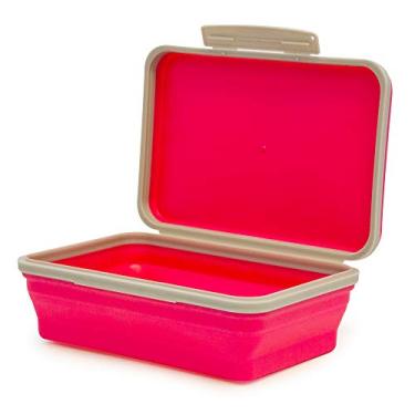 Imagem de It's Academic Caixa de armazenamento flexível com tampa, estojo dobrável para artesanato e material escolar, rosa/cinza