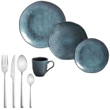 Imagem de Kit Aparelho de Jantar 16 Peças Stoneware Orgânico Petroleum Porto Bra
