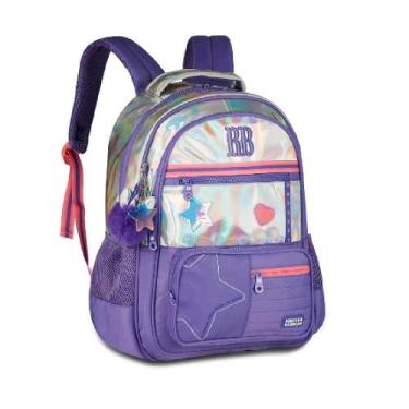 Imagem de Mochila rebecca bonbon de costas holo shine 17,5 rb27017, ROXO, 17