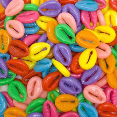 Imagem de Miçanga Passante Búzios Concha Plástico Colorido 13x18mm 100pçs 80g - 