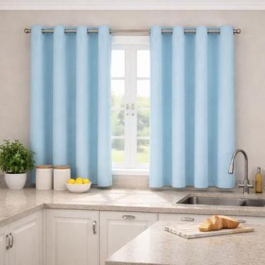 Imagem de Cortina Blackout Lisa Cozinha 2,40 X 1,40 Térmica E Moderna - Malu Enx