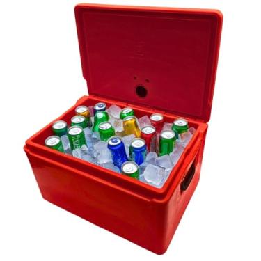 Imagem de Caixa Térmica Cooler Zero Grau 50 Litros Plástica Polietileno (Vermelha)