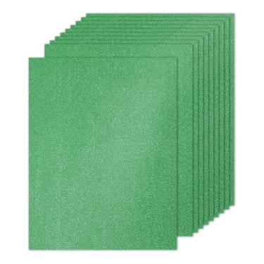 Imagem de PATIKIL 10 folhas de papel cartolina verde com glitter, 21,6 x 28 cm, 250 g/m², papel quadrado, brilhante, para artesanato, cartões, projetos de arte faça-você-mesmo, festas de casamento