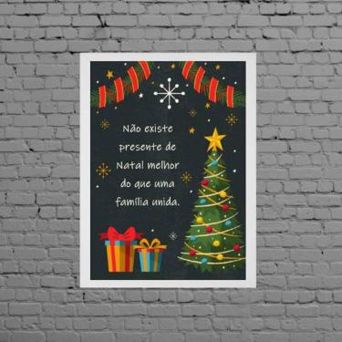 Imagem de Quadro Decorativo Natal Família Reunida 24X18cm Branca