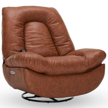 Imagem de Poltrona Reclinável Elétrica Com Massagem E Aquecimento Salvana L07 Couríssimo Marrom - Lyam Decor