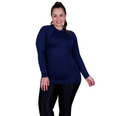 Imagem de Blusa Fitness Plus Size Proteção Solar UV 50+ Camisa Térmica Inverno de Frio-Feminino