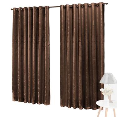 Imagem de Cortina Jacquard 3,0 X 2,7m Sala Quarto Marrom
