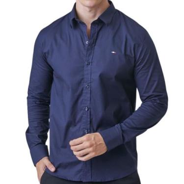 Imagem de Camisa Social Masculina Manga Longa Industrie Elastano Slim Fit Bordad