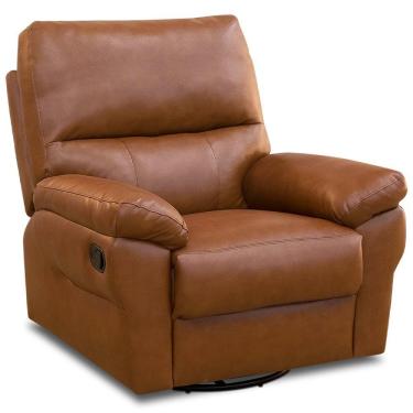 Imagem de Poltrona Do Papai Reclinável Elétrica E Giratória Oliver D06 Couríssimo Camel - Lyam Decor