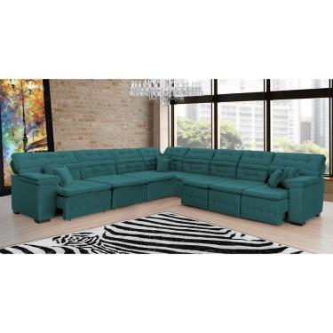 Imagem de Sofá Magno 3.77x4.57m De Canto, Retrátil E Reclinável - Verde