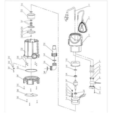Imagem de Bomba Submersa Para Drenagem 1/2 Hp Qw-s105 Kajima 220v