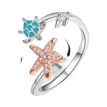 Imagem de Anel Antiestresse Ajustável Para Mulheres, Joia Fidget Spinner Com Des