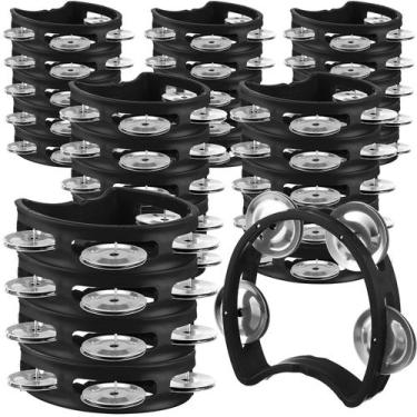 Imagem de Pacote de 30 pandeiros Yeshone para crianças e adultos (preto)