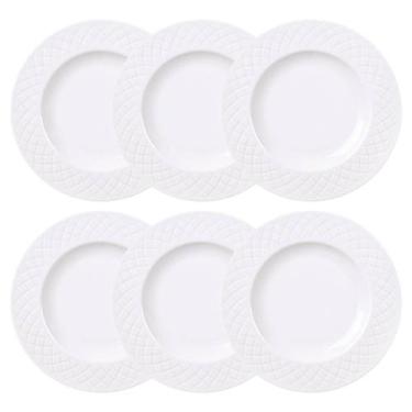 Imagem de Jogo 6 Pratos para Sobremesa Porcelana Branca 21cm Tramontina Mesa Pos