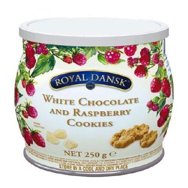 Imagem de Biscoito Amanteigado Chocolate Branco e Framboesa Royal Dansk 250g