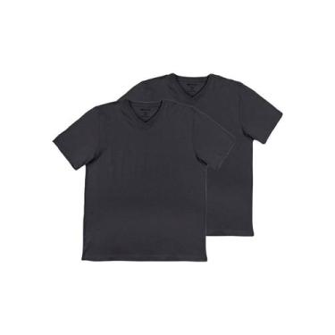 Imagem de Kit com 2 Camisetas Masculina Hering 022b, Cinza, G