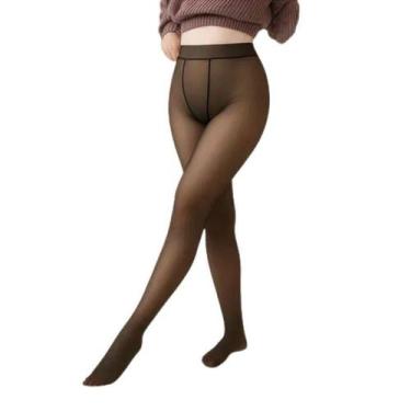 Imagem de Meia Calça Térmica Preta Translúcida Aveludada Tamanho Único - TOP RIO