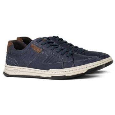 Imagem de Tênis Masculino Democrata Denim Jay Casual Couro Cadarço Elástico Conforto 151401-Masculino