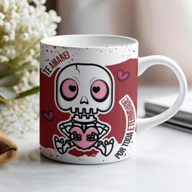 Imagem de Caneca Personalizado Caveira Apaixonada Namorados - 325ml - ABRAKADABR