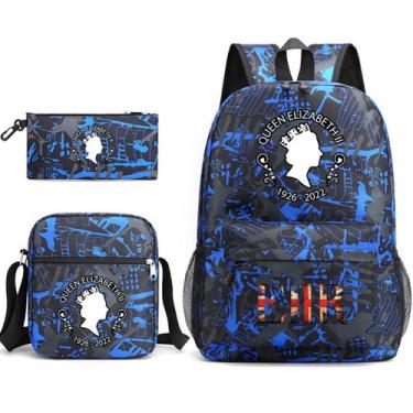 Imagem de Conjunto de mochilas Queens Elizabeths Cartoon Kids School, 3 unidades