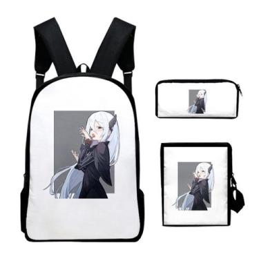 Imagem de Conjunto de mochilas 3D Print Anime School para crianças, 3 peças Diff