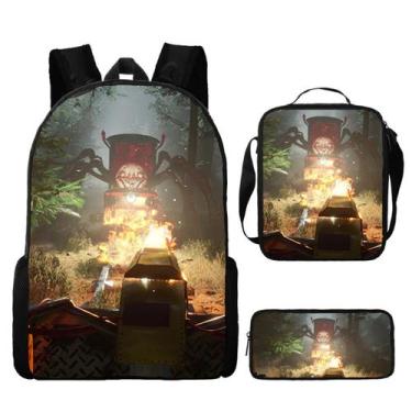 Imagem de Mochila escolar Choos-Choos Charles Cartoon Kids 3 unidades/conjunto -