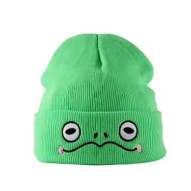 Imagem de Chapéu de malha Sad Frog Anime Winter Beanie de acrílico unissex - Yiw