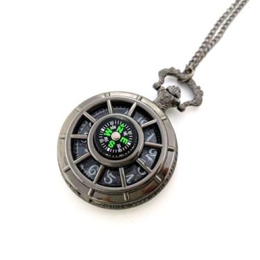 Imagem de Relógio de bolso Compass Retro para crianças com corrente - yiweisai