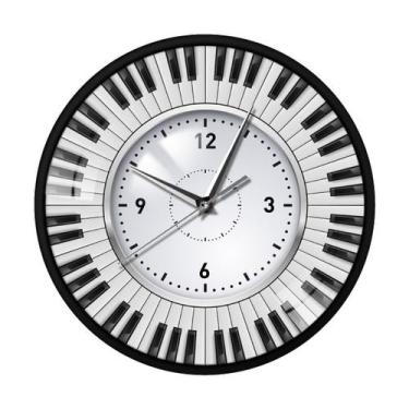 Imagem de Relógio de parede Music Piano Art Silent Non-Ticking 30 cm - yiweisai